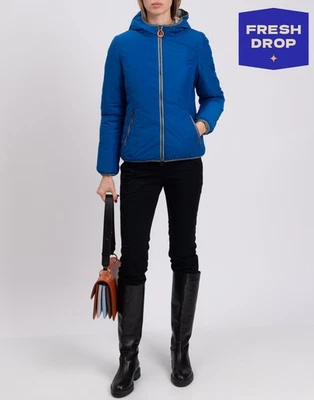 CRUST REVOLUTION Jacket Size S Hooded Padded Quilted Inside Striped Trim - Image 1 of 4