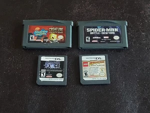 LOT (4) UNTESTED DS/GBA GAMES: SPIDERMAN SPONGEBOB STAR WARS INDIANA JONES READ - Picture 1 of 3
