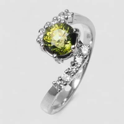 925 STERLING SILVER PRECIOUS GREEN TOURMALINE 0.93CT FINE JEWELRY RINGS SIZE 6 - Image 1 of 4