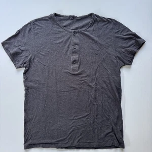 THEORY Kurzarm Waley Henley Hemd Herren Large grau weich Noppen Made in Peru - Bild 1 von 12