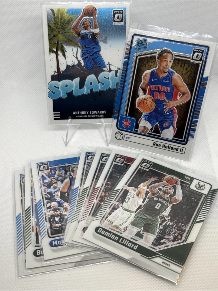 Lote de baloncesto óptico Donruss 2024-25. 11 tarjetas. Anthony Edwards. Damian Lillard Foto 1 de 1