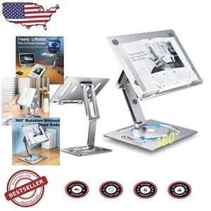 Sturdy Aluminum Book Stand with Adjustable Heights - Ideal for Tablets & Laptops - Imagen 1 de 9