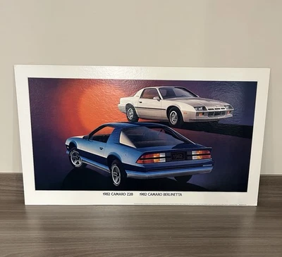 1982 Camaro Chevy Dealer Poster Advertising Z-28 & Berlinetta 32” X 18” - Image 1 of 4