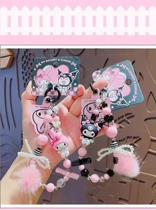 Chaîne de sangle de téléphone colorée sous licence Sanrio Hello Kitty My Melody & Kuromi Kawaii - Photo 1 sur 12