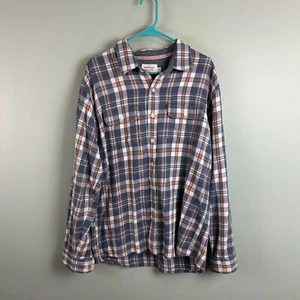 The Normal Brand Shirt Mens XL Blue Plaid Button Up Flannel 100% Cotton Soft - Picture 1 of 8