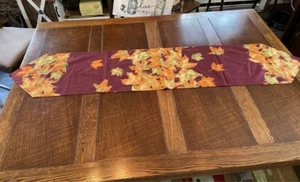 Fall harvest Table Runner 57.5”Long X 11.5” Wide Handmade Lovely FALL LEAVES - Picture 1 of 5