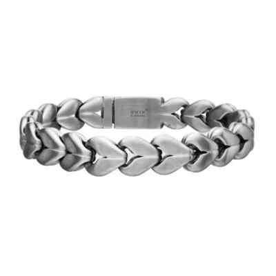 Pulseira masculina de aço inoxidável fosca dupla Spiga Colossi corrente elos 8,5 polegadas - Imagem 1 de 2