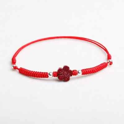 Red String Charm Anklet Handwoven Bracelet for Women Lucky Love Style - Image 1 of 4