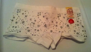 Girls Silver Stars Boyshort Style Panties (S-M-L-XL) Shiny Sparkly Solid Colors - Picture 1 of 27