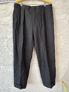 Polo Ralph Lauren Dalton Wolle Kaschmir Hose Herren 34x28 grau Plissee gefüttert - Bild 1 von 14