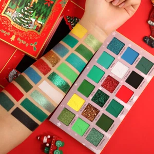 Christmas Makeup Palette 18 Color Highly Pigmented Red Green Eyeshadow Makeup - Picture 1 of 11