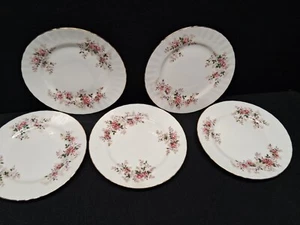 5 ROYAL ALBERT LAVENDER ROSE DESSERT PLATES 7" FACTORY 2ND VICTORIAN PINK FLOWER - Picture 1 of 13