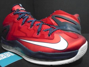 NIKE AIR MAX LEBRON XI 11 LOW INDEPENDENCE DAY USA RED WHITE OBSIDIAN BLUE 11.5 - Picture 1 of 11