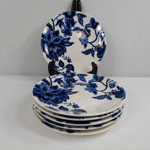 Royal Norfolk Blau Blumen Mittagessen Salat Teller Set/6 7-5/8" - Bild 1 von 6