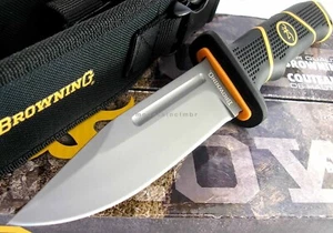 BROWNING 10" FIXED BLADE KNIFE BLACK AND ORANGE 7Cr17Mov S.S BLADE TITANIUM COAT - Picture 1 of 4