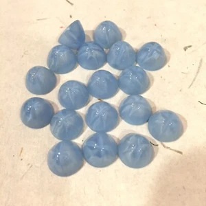 AM1071 Vintage German 13mm lt. blue moonstone hi-cut star cabochons (18) - Picture 1 of 1