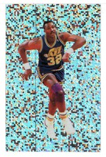 Karl Malone - Utah Jazz - Foil - 1992-93 Panini Basketball Stickers # 100 MT
