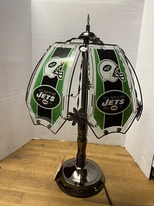 New York Jets NFL 3 Way Touch Lamp 23” Tall 6 Glass Panels 9” FREE SHIP New - Picture 1 of 9