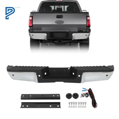 Conjunto de parachoques trasero de acero cromado para Ford F-250 F-350 Super Duty 2008-2016 Foto 1 de 4