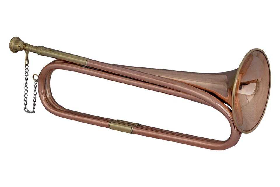Trompeta de Caballería Eb Bugle Segunda Guerra Mundial De Colección Herencia Militar Británica Cobre en E-plano Foto 1 de 2