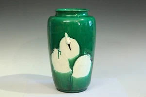 Jarrón antiguo de cerámica Awaji artes y manualidades grúas grandes - Imagen 1 de 9