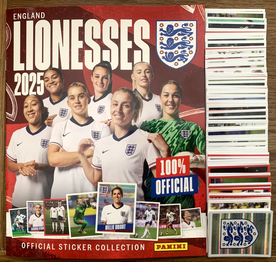Panini England Lionesses Euro 2025 Full Complete 160 Sticker Set & Album Womens - Image 1 of 1