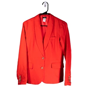 J. Crew Damen Blazer Orange Leinenmischung Karriere Preppy Academia Anzugjacke 0 - Bild 1 von 10