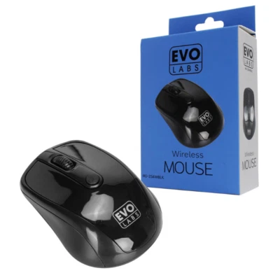EVO LABS WIRELESS OPTICAL MOUSE FOR HOME OR BUSINESS - GLOSS BLACK - MO-234WBLK - Image 1 of 3