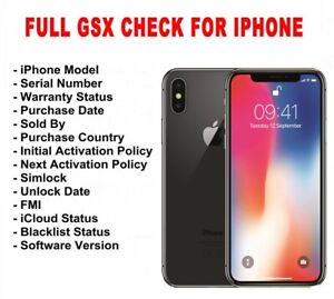 iPhone GSX Check imei - Carrier / Simlock / FMI / Country / Blacklist / Sold by