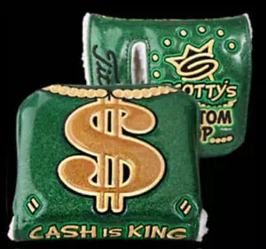 Excellent Scotty Cameron Cash Is King Green Mid-Square Mallet Putter Headcover - Picture 1 of 6