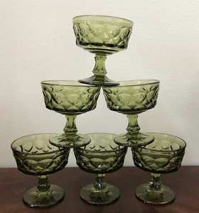 VTG Noritake Perspective Avocado Green  Desert /Champagne  Glasses  Set Of 6 NEW - Picture 1 of 9