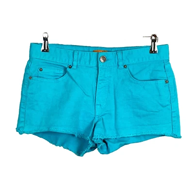 Joe Fresh womens cut off hot pants denim shorts size 6 stretch blue solid - Image 1 of 3