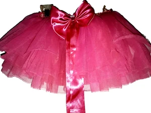 Girls 5 6 Small Pink Ballet Dance Tutu Skirts Elastic Waist 4 Layers Mesh Tulle - Picture 1 of 2