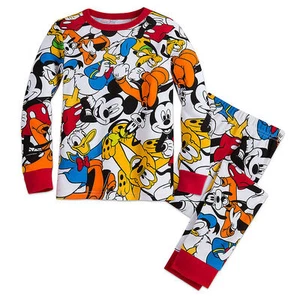 Disney Store Mickey Mouse 2 PC Long Sleeve Tight Fit Cotton Pajama Set Boy 5 6 - Picture 1 of 1