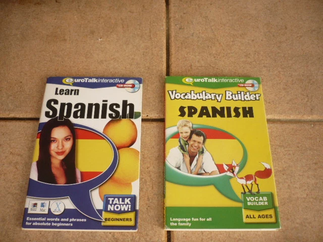LEARN SPANISH-CD-Rom-Beginners & Vocab Bulider-Eurotalk Interactive-Windows-MAC - Image 1 of 3