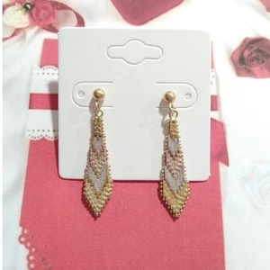 14 Karat Gelbgold Sterlingsilber 925 Ohrhänger dreifarbige Pfosten - Bild 1 von 7