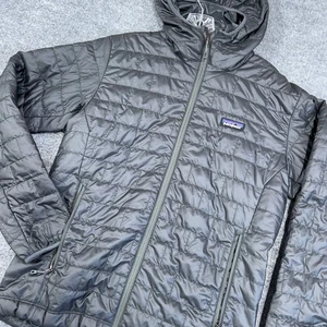 Patagonia Jacket Mens S Forge Grey Nano Puff Full Zip Hoody 84222 *READ PATCH* - Picture 1 of 11