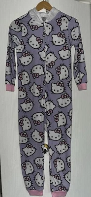Sanrio Hello Kitty Niñas Talla 10/12 Pijama/Ropa de Dormir con Capucha, Rosa y Púrpura Foto 1 de 3