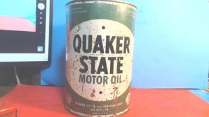 Vintage- 1950’s -QUAKER STATE -5 Quart---Motoröl-Metalldose-Top cut out - Bild 1 von 8