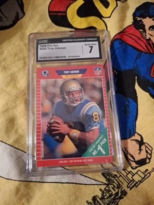 Troy Aikman 1989 Pro Set Football RC #490 Dallas Cowboys CGC 7.0 - Picture 1 of 2