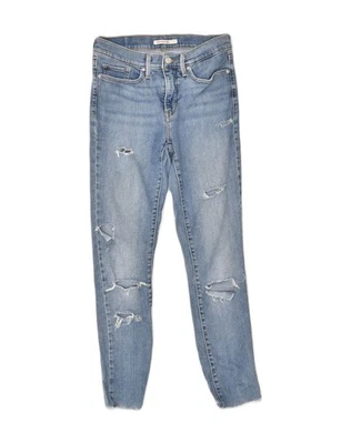LEVI'S Womens 311 Distressed Shaping Skinny Jeans W27 L27 Blue Cotton RI03 - Image 1 of 4