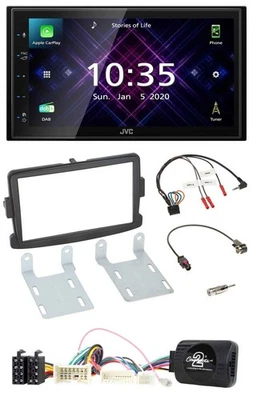 JVC DAB 2DIN Lenkrad Bluetooth USB Autoradio für Dacia Sandero ab 2013 schwarz - Bild 1 von 4