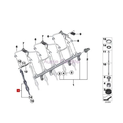 13647597870 2006-2012 for BMW 335i 435i 535i X3 X4 3.0L OEM BOSCH Fuel Injector - Image 1 of 4