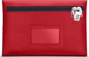 Lockable bank bag large 12.2x8.2 Inches s with lock locking bank deposit bags... - Picture 1 of 12