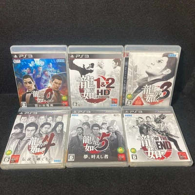 PS3 Ryu ga Gotoku 0 1 &2 HD 3 4 5  OF THE END, lot 6 Set games YAKUZA Japan - Image 1 of 4
