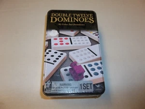 New/Sealed Double Twelve Color Dot Domino Set 91 Tiles With Train Complete Set - Picture 1 of 2