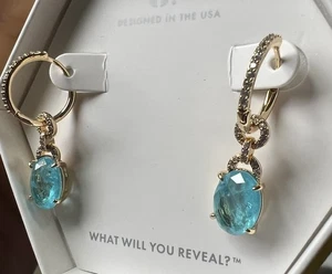 Bomb Party Aqua Blau Vergoldet Creolen Ohrhänger My silence speaks ER22038 - Bild 1 von 4