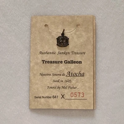 Colgante Tesoro Hundido Moneda Plata Nuestra Señora de Atocha Foto 1 de 3