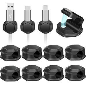6 Pack Magnetic Cable Clips, Under Desk Cord Holder for Home, Car Nightstand NEW - Picture 1 of 12