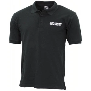 POLO SECURITY BY MFH DI COLORE NERO CON LOGO ANTERIORE E POSTERIORE - Imagen 1 de 3